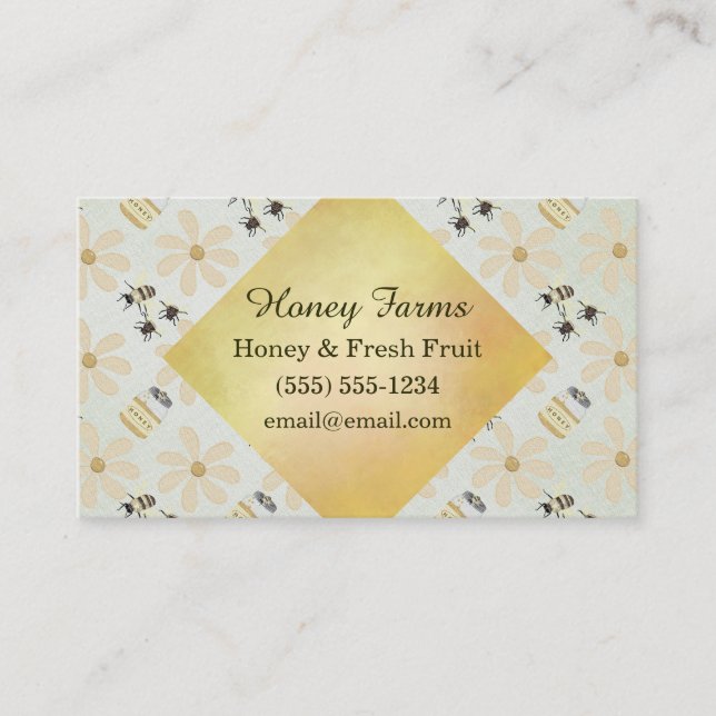 Honey Bee and Flower Business Card (Front)