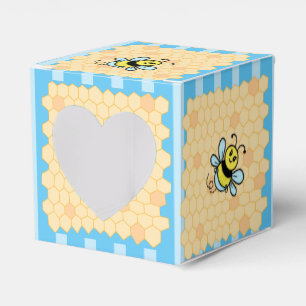 Honey Bee and Honeycomb Boy's Baby Shower Blue Favor Box