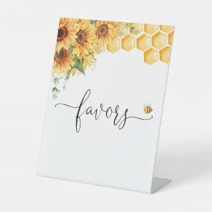 Honey Bee And Sunflowers Favours Pedestal Sign