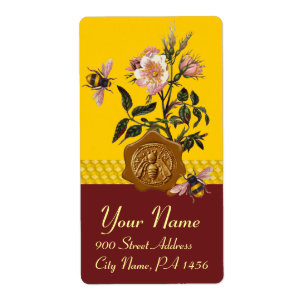 HONEY BEE AND WILD ROSES, BEEKEEPER WAX SEAL