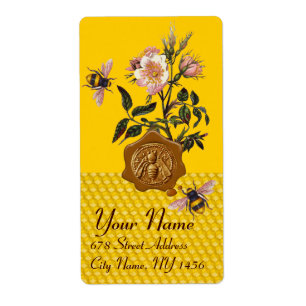 HONEY BEE AND WILD ROSES, BEEKEEPER WAX SEAL