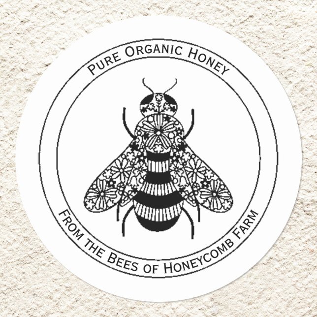 Honey Bee Apiary Classic Round Sticker (Creator Uploaded)