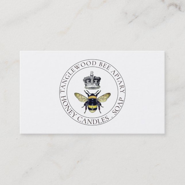 Honey Bee Apiary Honey Products Business Card (Front)