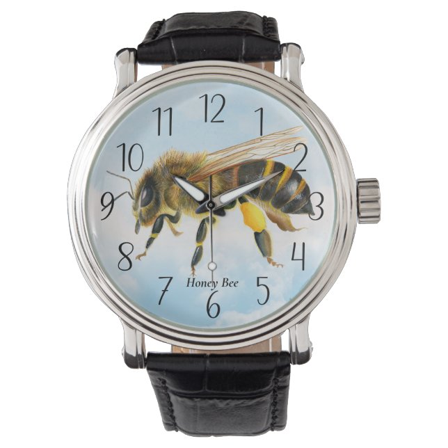 Honey Bee Aquarelle Montre de peinture (devant)