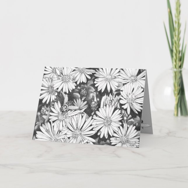 Honey Bee Art Card Wildflower Custom Greeting Card (Front)