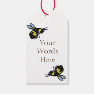 Honey Bee Art Custom Insect Gift Tags or Labels