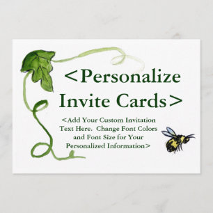 Honey Bee Art Custom Party Invitations