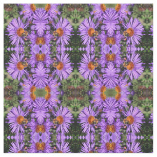 Honey Bee Aster Flower Nature Pattern Fabric