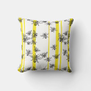 Honey Bee Baby Blanket Throw Pillow