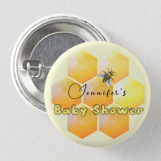 Honey Bee Baby Shower 1 Inch Round Button (Creator Uploaded)