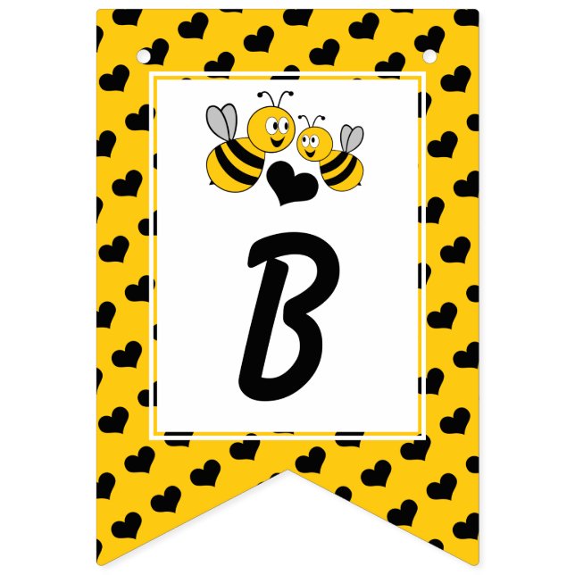 Honey Bee, Baby Shower Bunting Flags (Third Flag)