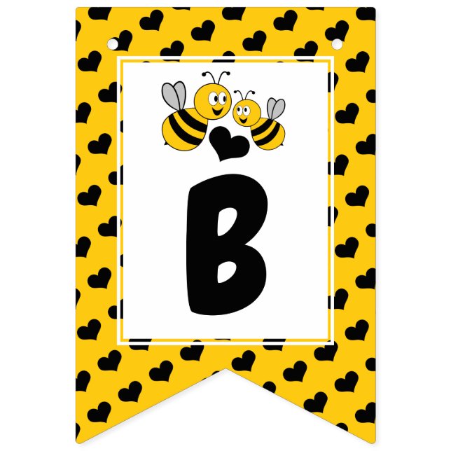 Honey Bee, Baby Shower Bunting Flags (Third Flag)