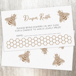 Honey Bee Baby Shower Diaper Raffle Enclosure Card
