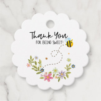 Honey Bee Baby Shower Favour Tags - Thank you for