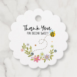 Honey Bee Baby Shower Favour Tags - Thank you for