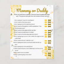 Honey Bee Baby Shower Mommy or Daddy Game