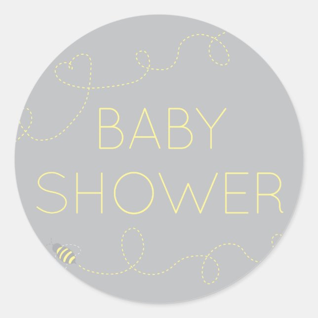Honey Bee Baby Shower Sticker (Front)