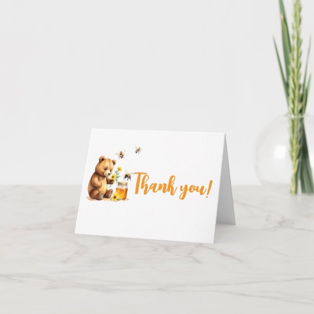 Honey Bee Baby Shower Thank You Card (Front)