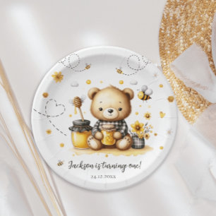 Honey Bee Bear Birthday Party Paper Plate