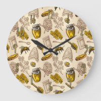 Honey Bee Beehive Golden Yellow Vintage Organic
