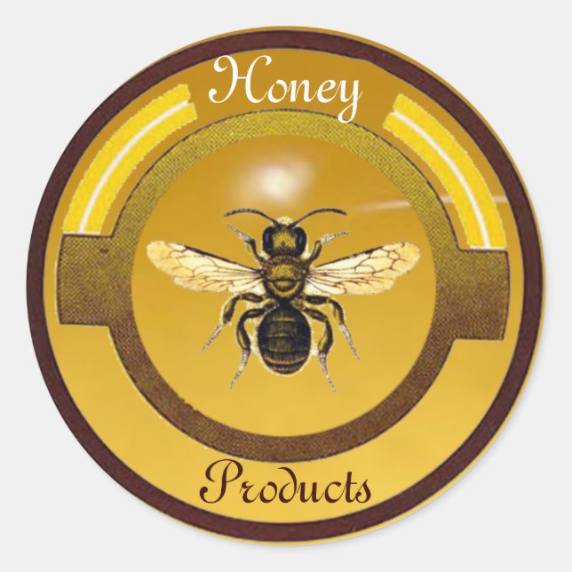 HONEY BEE / BEEKEEPER BEEKEEPING CLASSIC ROUND STICKER (Front)