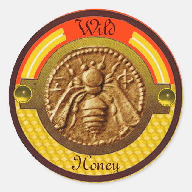 HONEY BEE / BEEKEEPER BEEKEEPING CLASSIC ROUND STICKER (Front)