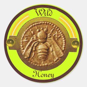 HONEY BEE / BEEKEEPER BEEKEEPING CLASSIC ROUND STICKER