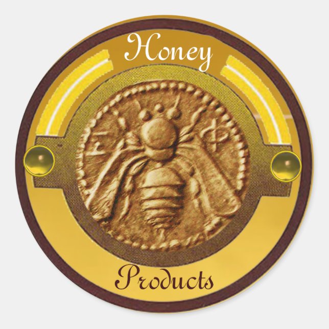 HONEY BEE / BEEKEEPER BEEKEEPING CLASSIC ROUND STICKER (Front)