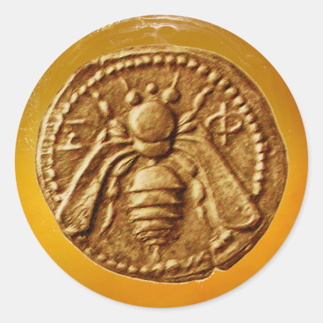 HONEY BEE / BEEKEEPER BEEKEEPING SUPPLIES CLASSIC ROUND STICKER (Front)