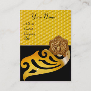 HONEY BEE ,BEEKEEPER BROWN WAX SEAL BUSINESS CARD