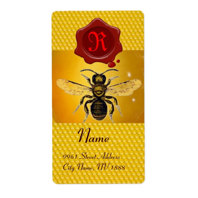 HONEY BEE, BEEKEEPER, MONOGRAMME DE SCEAU DE CIRE  (Devant)