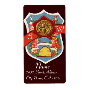 HONEY BEE, BEEKEEPER RED WAX SEAL CREST MONOGRAMME