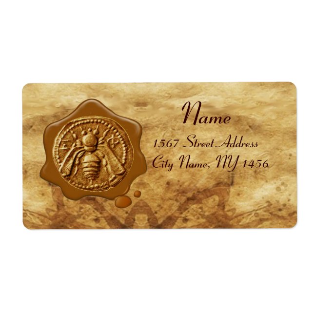 HONEY BEE ,BEEKEEPER WAX SEAL,Brown Parchment (Front)