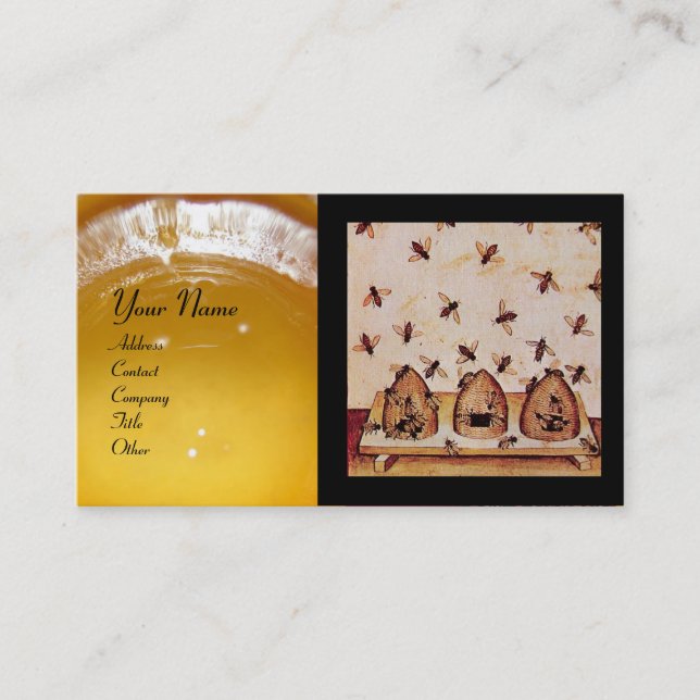 HONEY BEE ,BEEKEEPING,BEEKEEPER BROWN WAX SEAL BUSINESS CARD (Front)