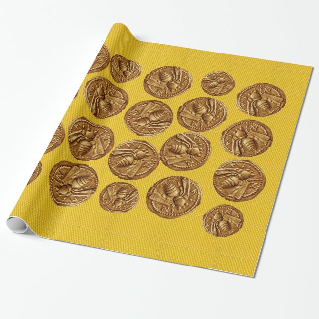 HONEY BEE ,BEEKEEPING - BEEKEEPER SUPPLIES WRAPPING PAPER (Unrolled)