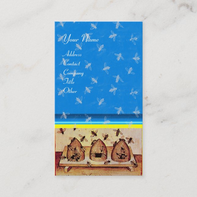 HONEY BEE ,BEEKEEPING ,blue Business Card (Front)