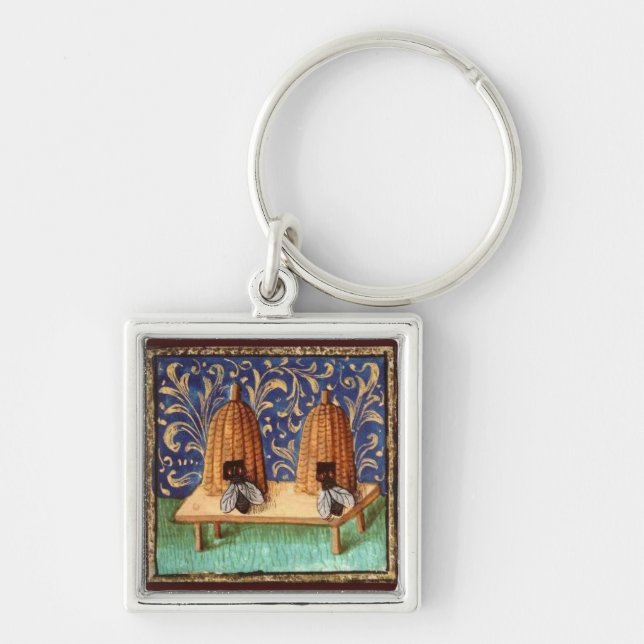 HONEY BEE, BEEKEPER BEEKEEPING APIARIST KEYCHAIN (Front)