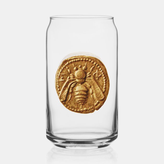 HONEY BEE, BEEKEPER, BEEKEEPING CAN GLASS (Front)