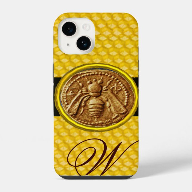 HONEY BEE, BEEKEPER MONOGRAM iPhone CASE (Back)