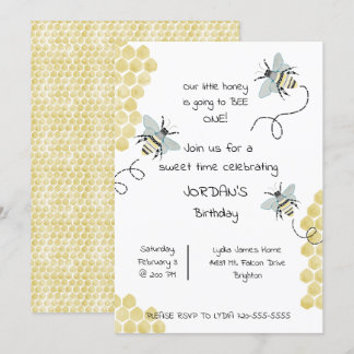 Honey Bee Birthday - Gender Neutral Invitation