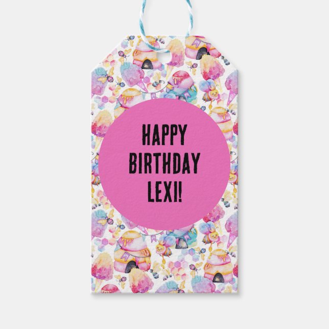 Honey Bee Birthday Gift Tag (Front)