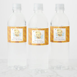 Honey Bee Birthday Personalized  Water Bottle Label