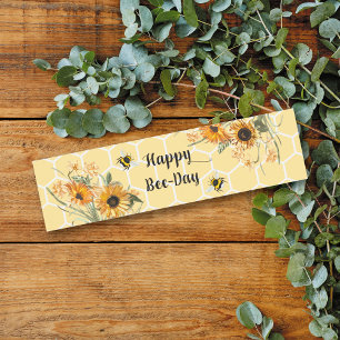 Honey Bee Birthday Water Bottle Label