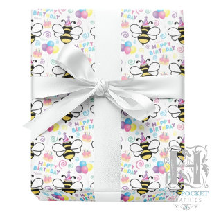 Honey Bee Birthday Wrapping Paper