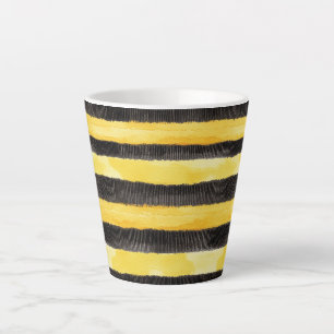 Honey Bee Black Gold Yellow Christmas Latte Mug