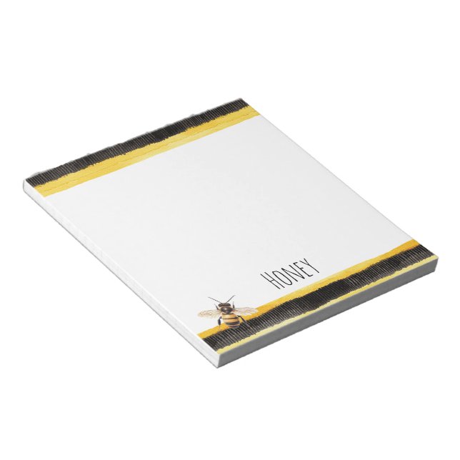 Honey Bee Black Gold Yellow   Notepad (Angled)