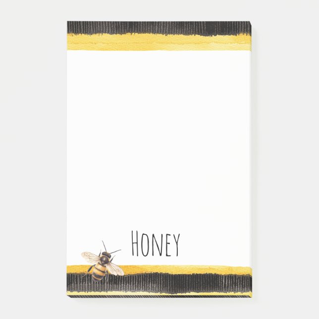 Honey Bee Black Gold Yellow   Post-it Notes (Front)