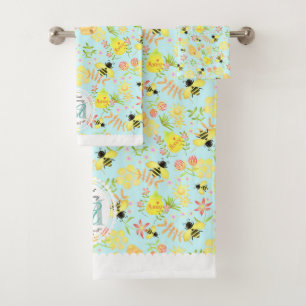 Honey Bee Blue Bath Towel Set