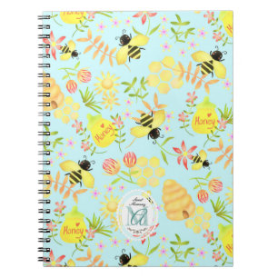 Honey Bee Blue Notebook