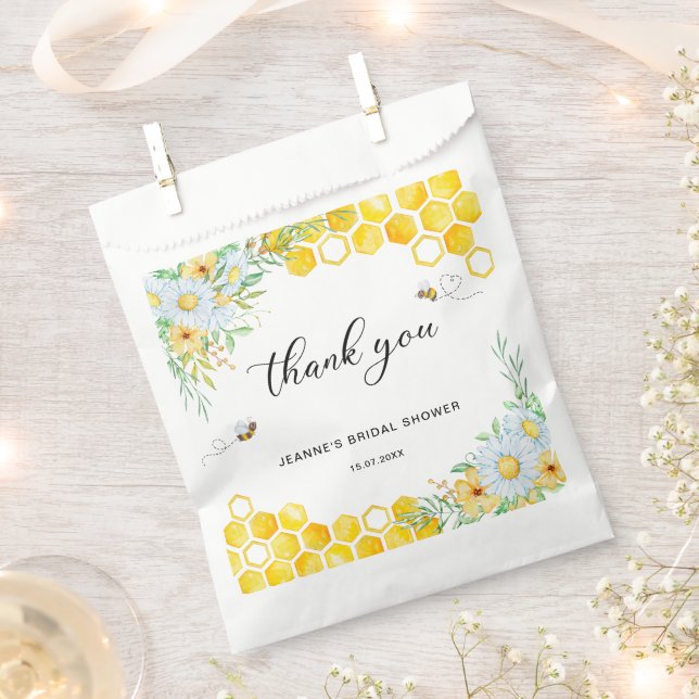 Honey Bee bridal shower thank you Favour Bag (Clipped)
